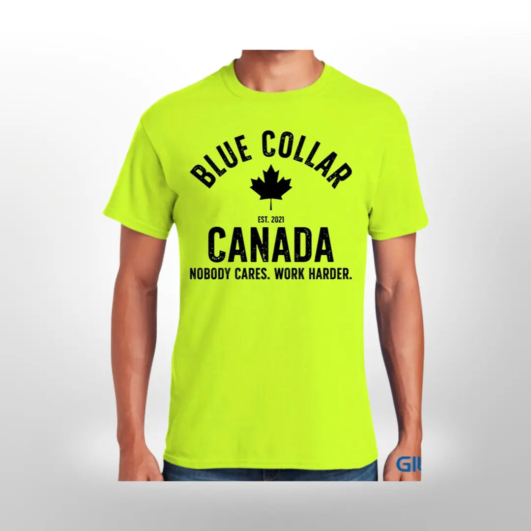 Hi-Viz Work Harder Tee - Blue Collar Canada