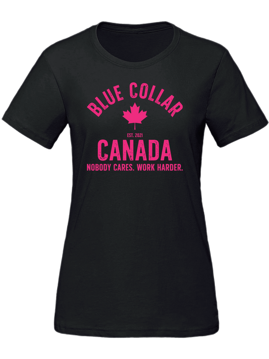 Ladies Work Harder Tee - Blue Collar Canada