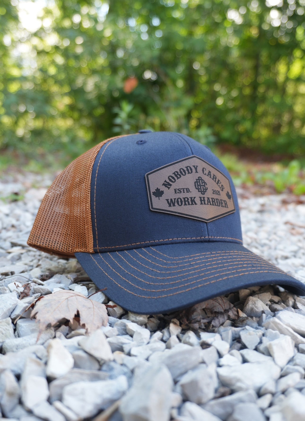 Limited Edition Navy/Caramel Trucker Hat - Blue Collar Canada