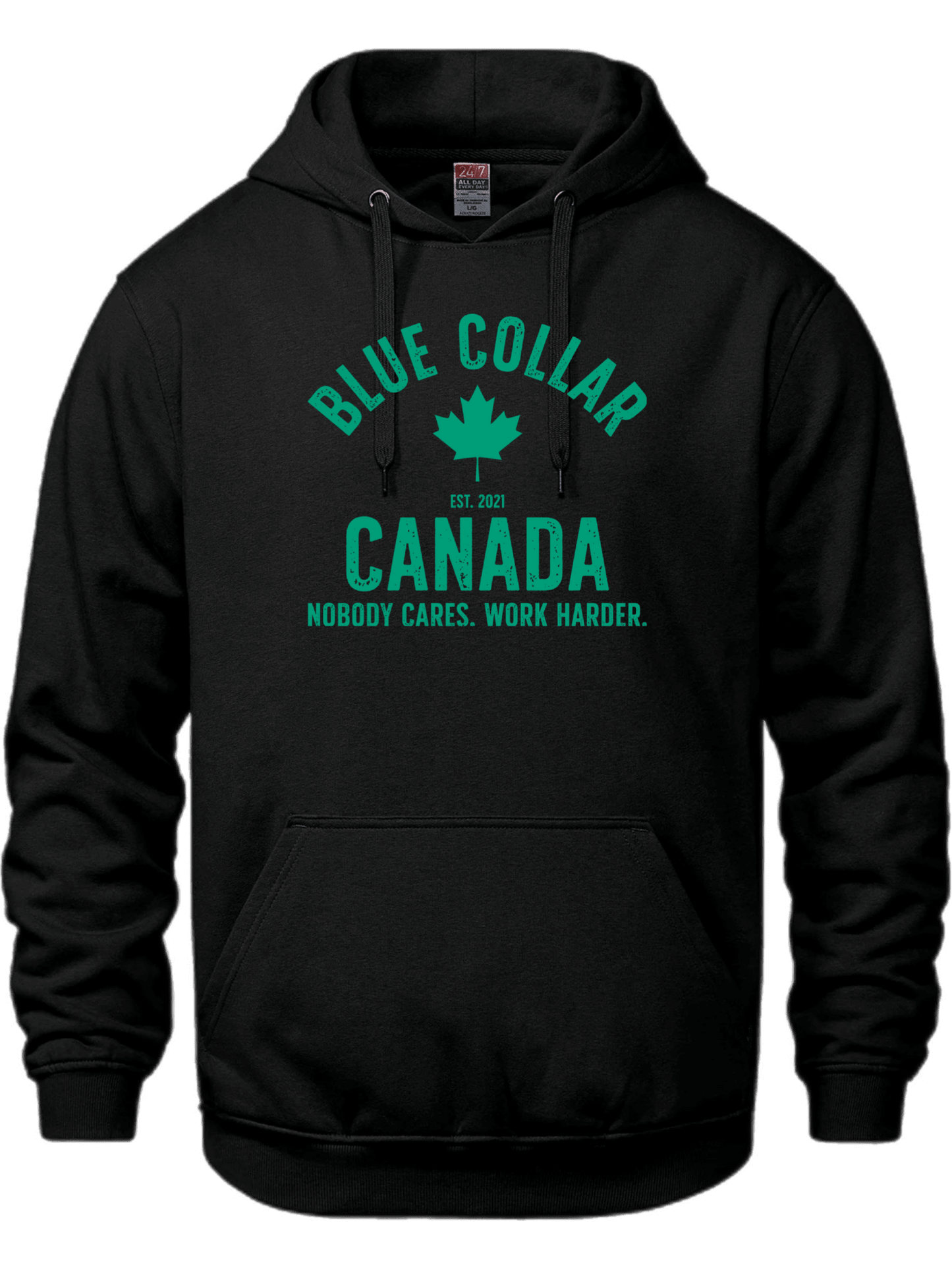 Work Harder Hoodie - Blue Collar Canada