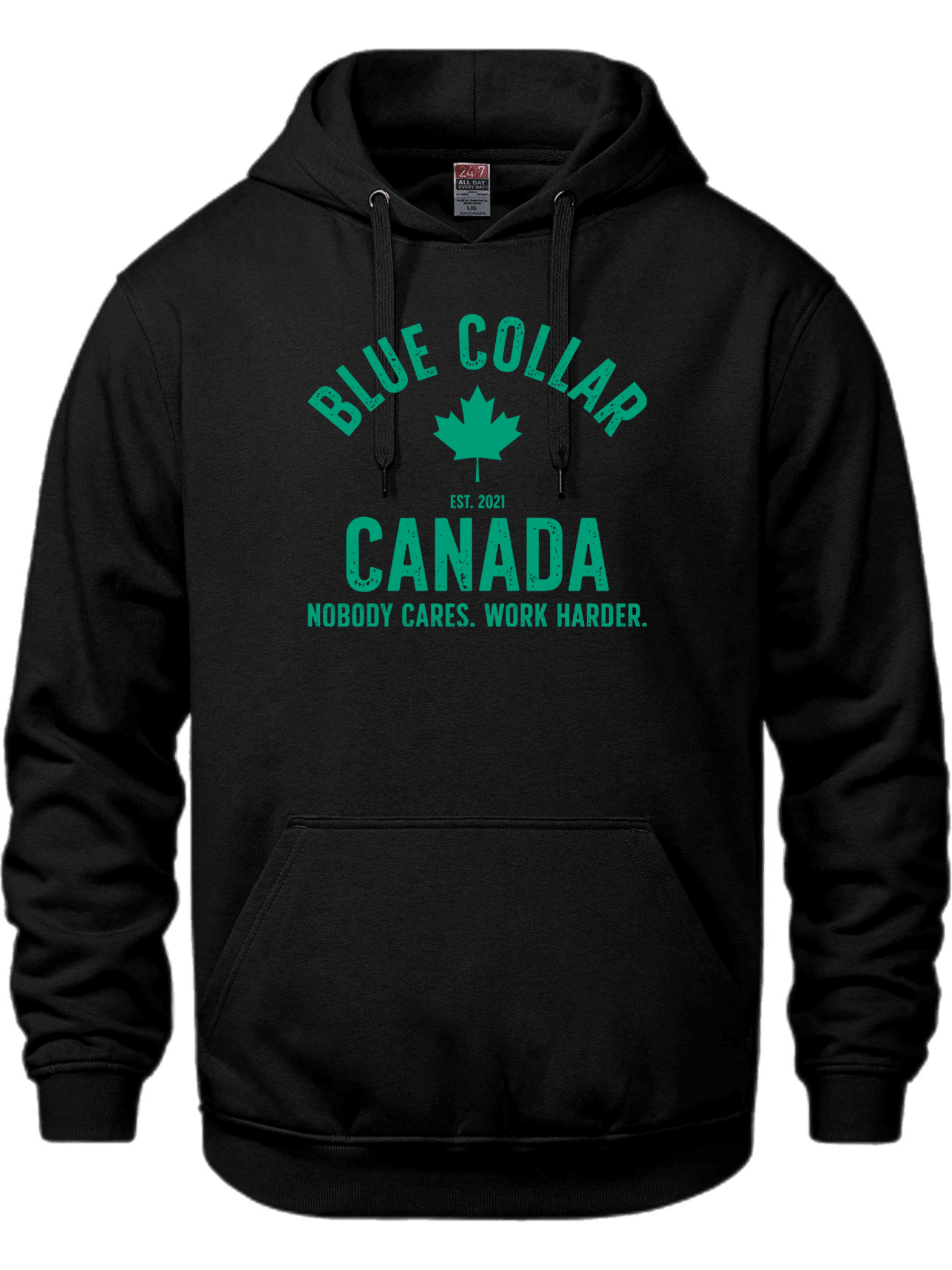 Work Harder Hoodie - Blue Collar Canada